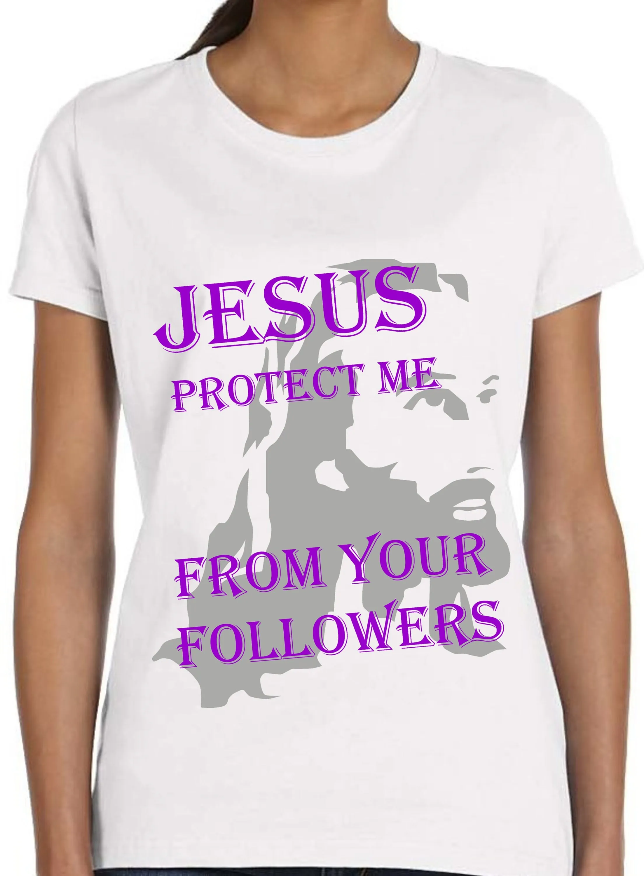 Jesus Protect Me From Your Followers T Shirt Irreverent Rude Funny Anti Religion Christ Athiest TH286