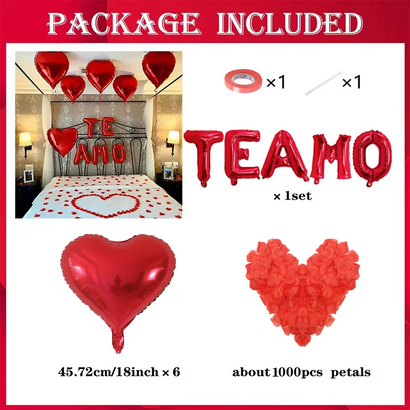 Spanish I Love You Te Amo Banner Balloon Valentine's Day Wedding Anniversary Birthday Father's Day Decoration Decoration Balloon