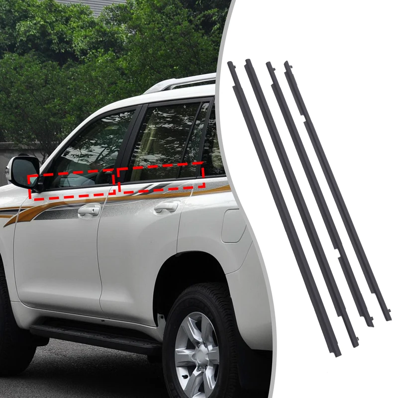 

2 piece set ABS rubber For Toyota Land Cruiser Prado FJ150 LC150 car window inner pressure strip seal replacement accessories