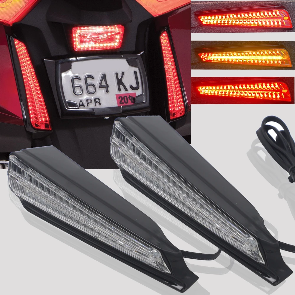 For HONDA GL1800 F6B 2018-2021 Gold Wing Motorcycle Accent Saddlebag Filler Inserts Support LED Turn Signal Brake Lamp Lights