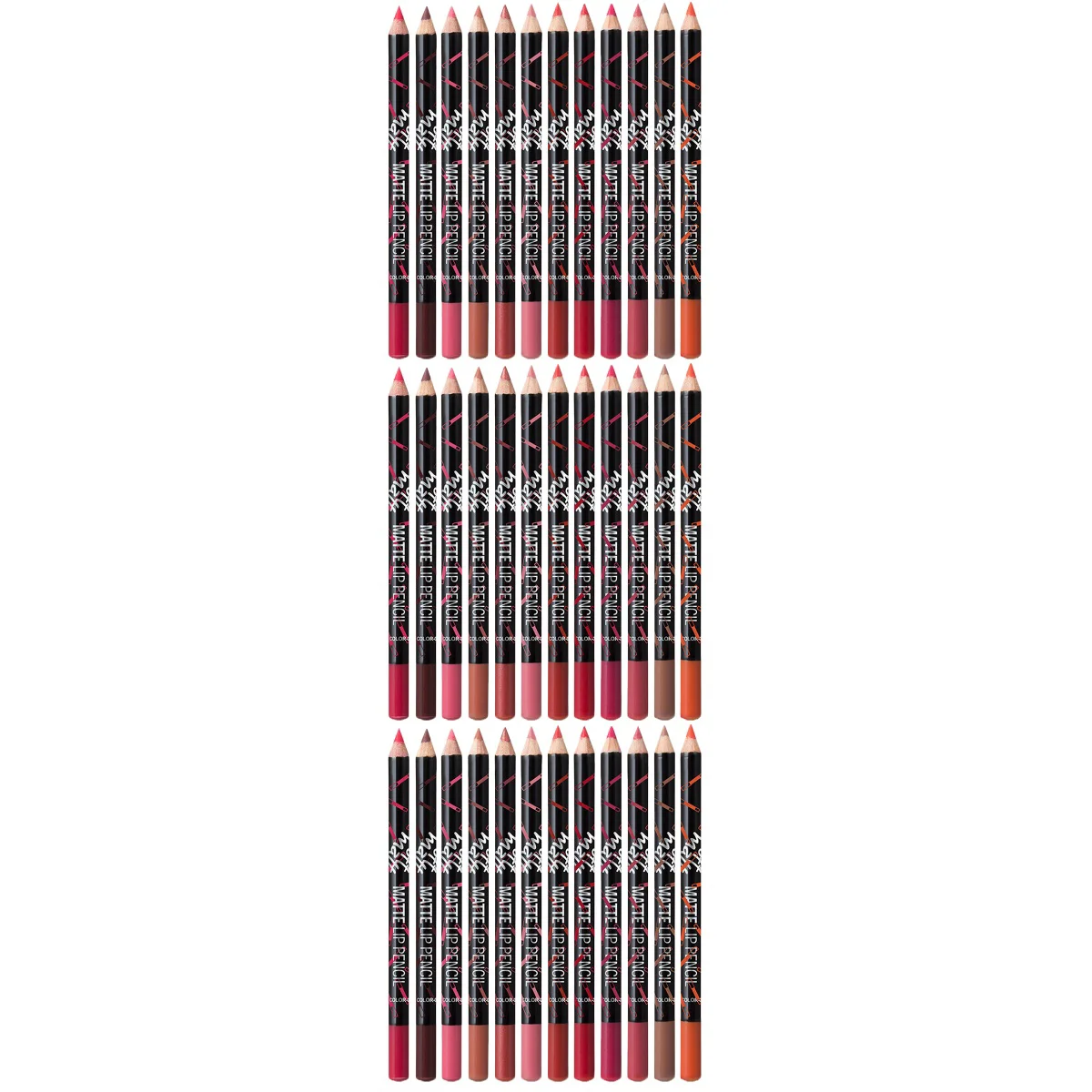 3er-Pack Lipliner für Damen, Bleistift, wasserfest, leicht zu haltend, matt, wasserfest, aus Holz für Mädchen