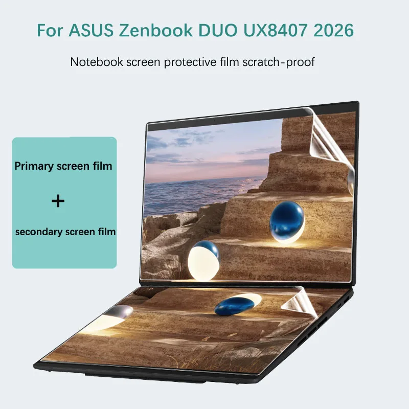 Main Screen film + Secondary Screen film For ASUS Zenbook DUO (UX8407) UX8407AA 2026 notebook screen protective film 14-inch