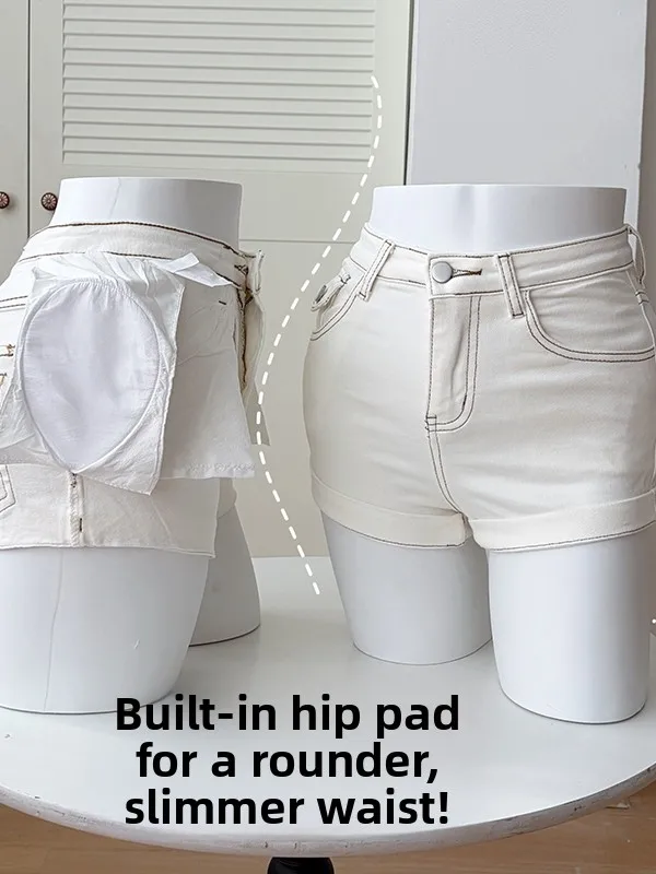 Kubiliv High Waist Bodycon Short Jeans Korean Style Plump Hips American Hot Pants Breathable Cotton High Elasticity Summer ...