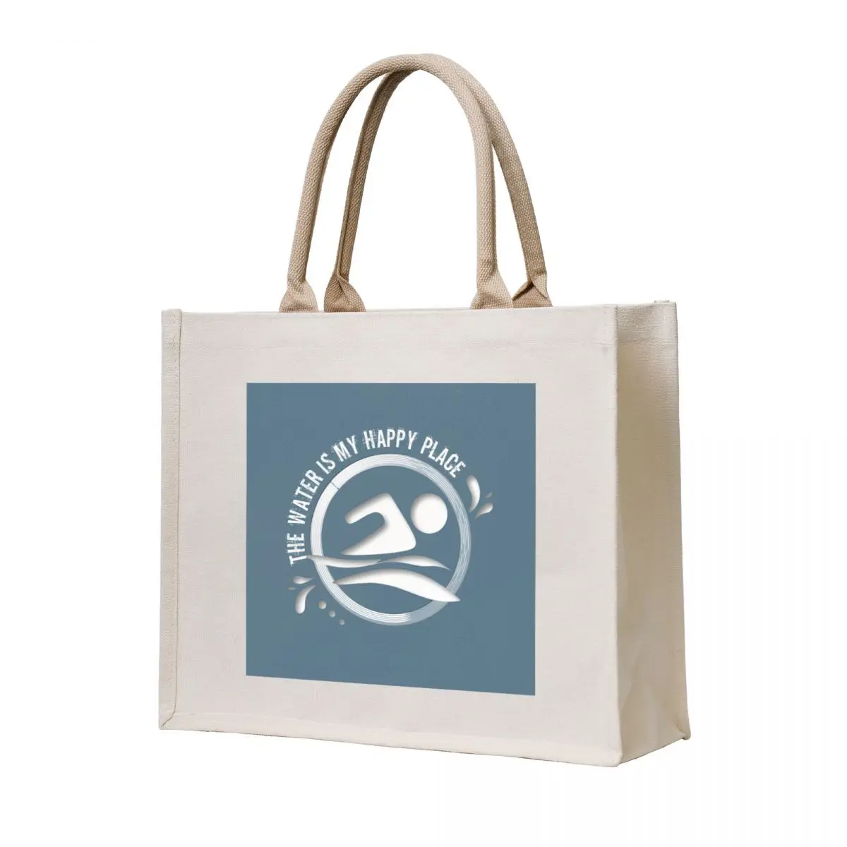 

Wild open water swimming, winter bathers. The Water is my Happy Place for swimmer swim lovers. Caroline Laursen Origina Tote Bag