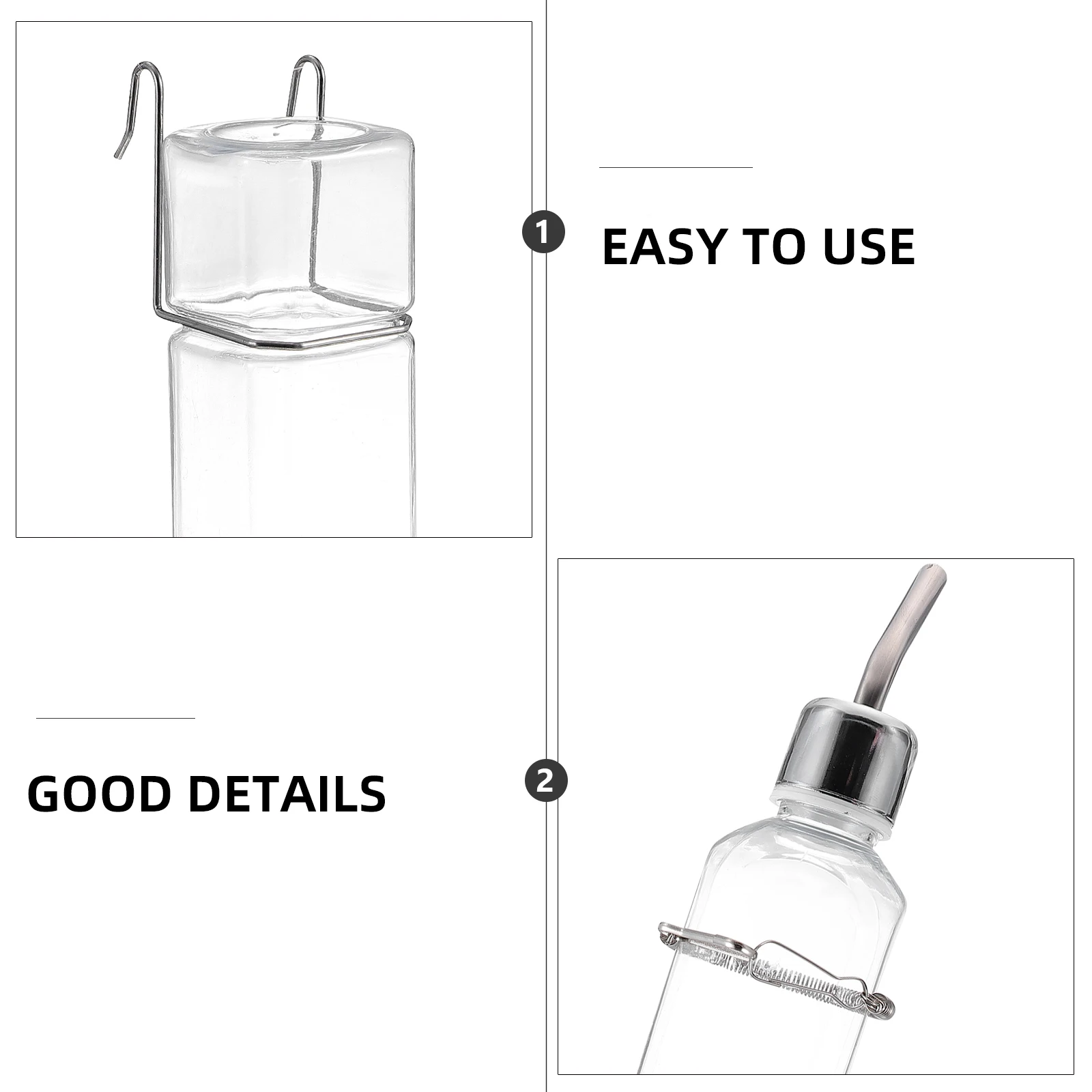 

2Pcs Bunny Water Feeder Leak-Proof Hanging Water Bottle Pet Supply Rabbit Hamster Chinchilla Drinking Fountain Dispenser