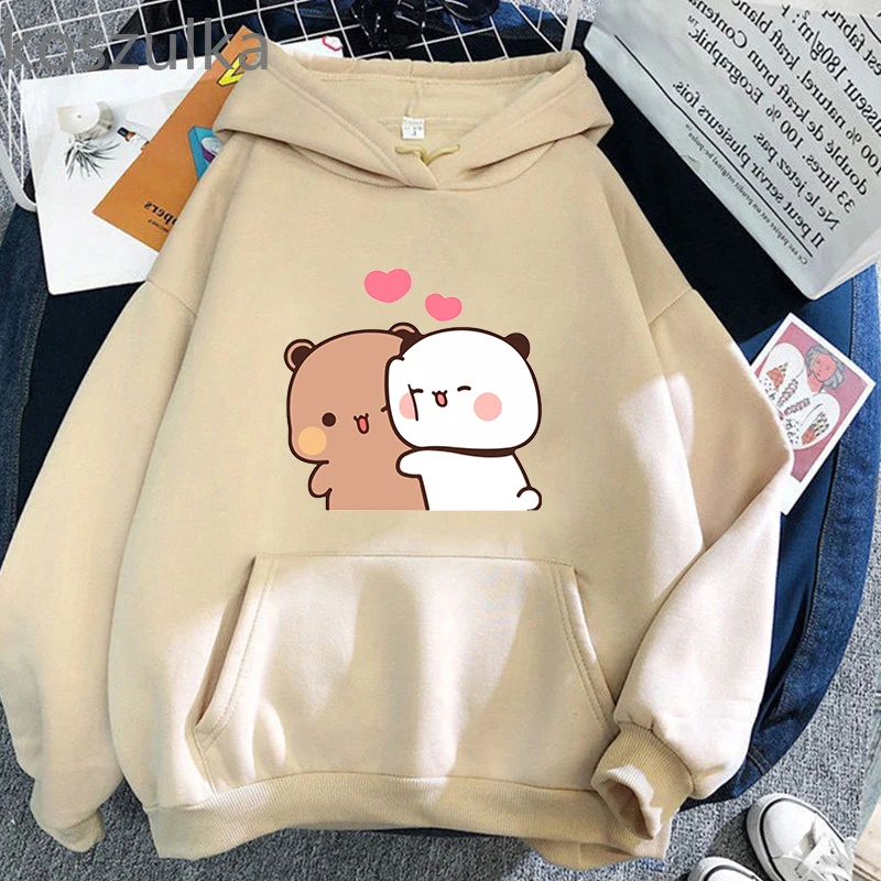 Kawaii Panda Bubu Dudu stampa felpa con cappuccio Cartoon coppia tuta autunno inverno donna cappuccio felpe uomo felpe con cappuccio y2k stile Pullover