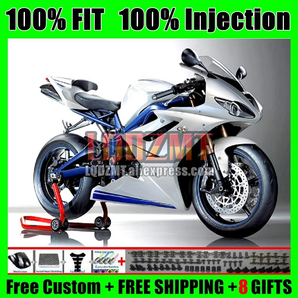 Injection Body For Triumph Daytona 675 CC 09 10 11 12 09-12 119No.73 Daytona675 2009 2010 2011 2012 OEM Pearl White Fairing Kit