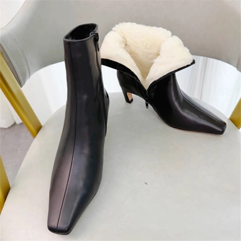 MORAZORA حجم 34-42 جديد طبيعة الصوف أحذية الشتاء الدافئة النساء جلد الغزال عالية الكعب سستة الثلوج الأحذية موضة حذاء من الجلد الأحذية