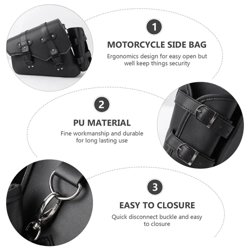 Imagen 2 del producto Bolsa lateral para SILLÍN de motocicleta, equipaje de herramientas, caja de bicicleta impermeable, Panniers basculantes de Pu, mochila de viaje