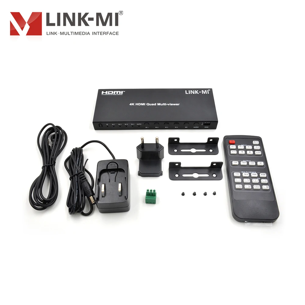 4x1 HDMI 4K@30Hz 10.2Gbps Multi-viewer & Seamless Switcher - 8 Modes(PIP/PBP/Quad), Audio De-embed, EDID, IR/RS-232 Control