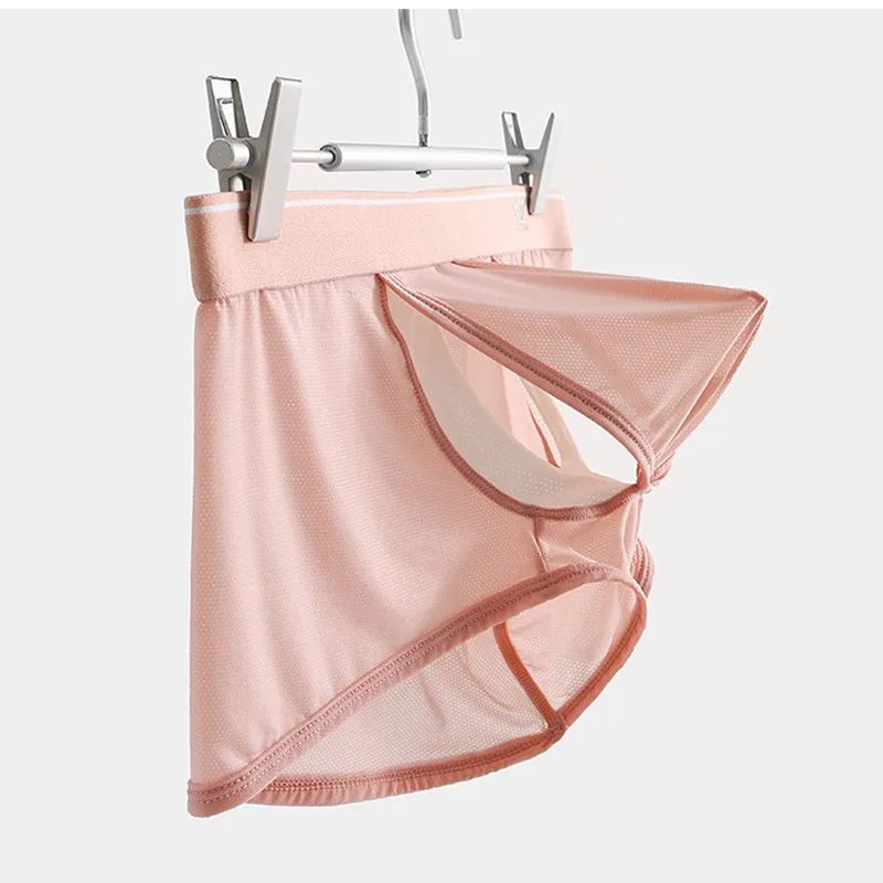 メンズ王江下着アイスシルクボクサーパンツセパレートポーチオープンフロント通気性シームレス U 凸 Ropa インテリア Comoda