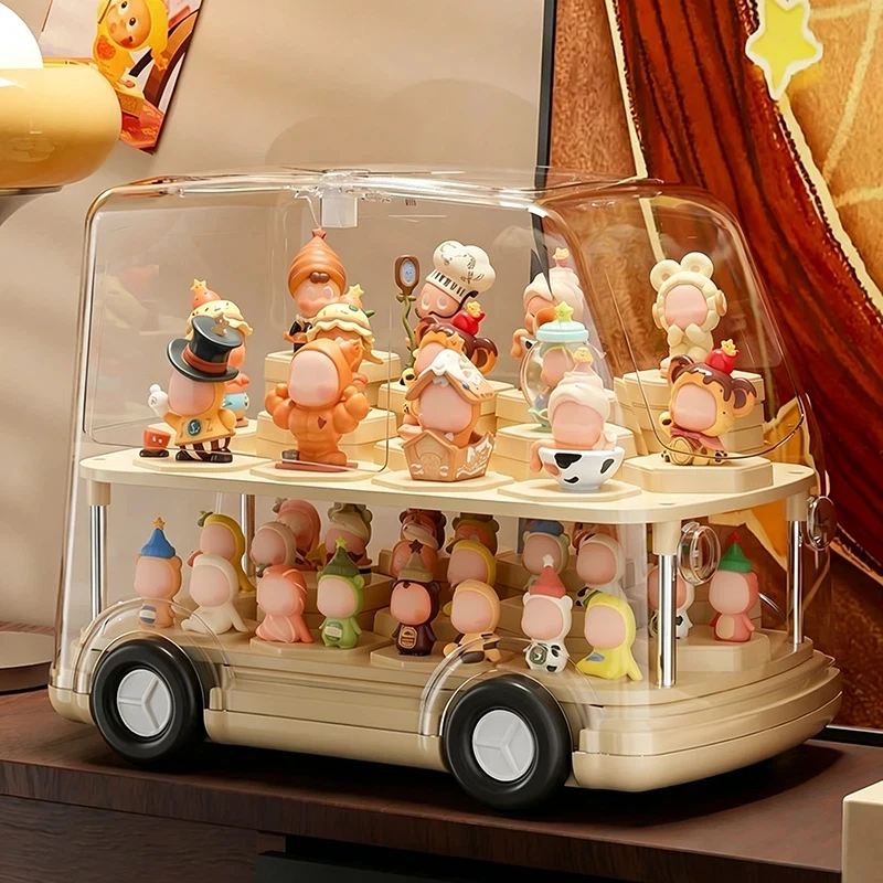 Double layer Display Stand Storage Organizer Transparent Bubble Display Box for Figurines Blocks Dustproof Car Shape Storage Box