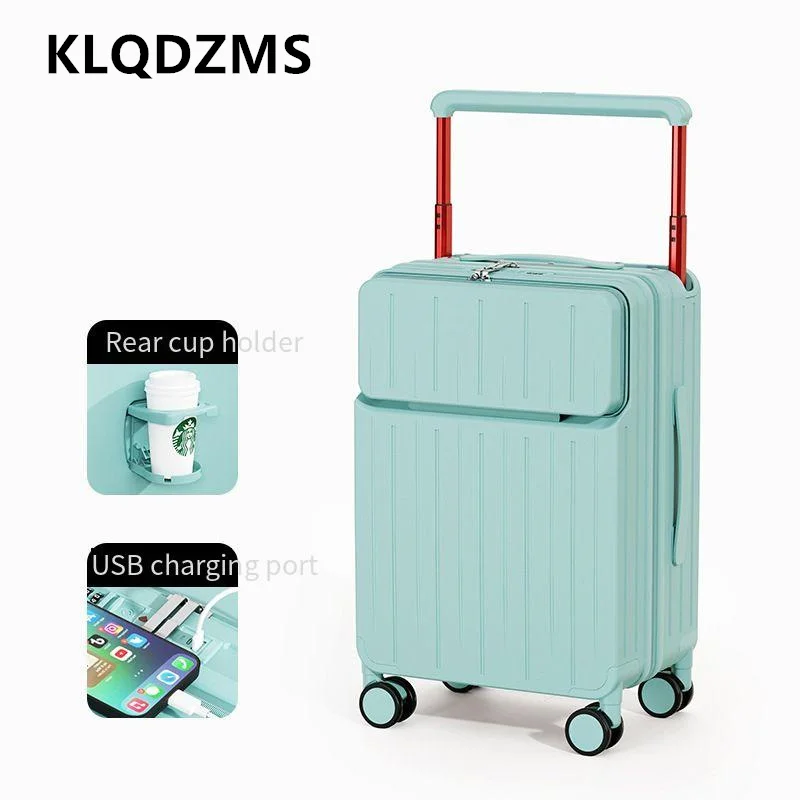 KLQDZMS Koffer mit Frontöffnung, Boarding-Box zum Aufladen, multifunktionaler Trolley-Koffer, 20, 22, 24, 26 Zoll, großes Fassungsvermögen
