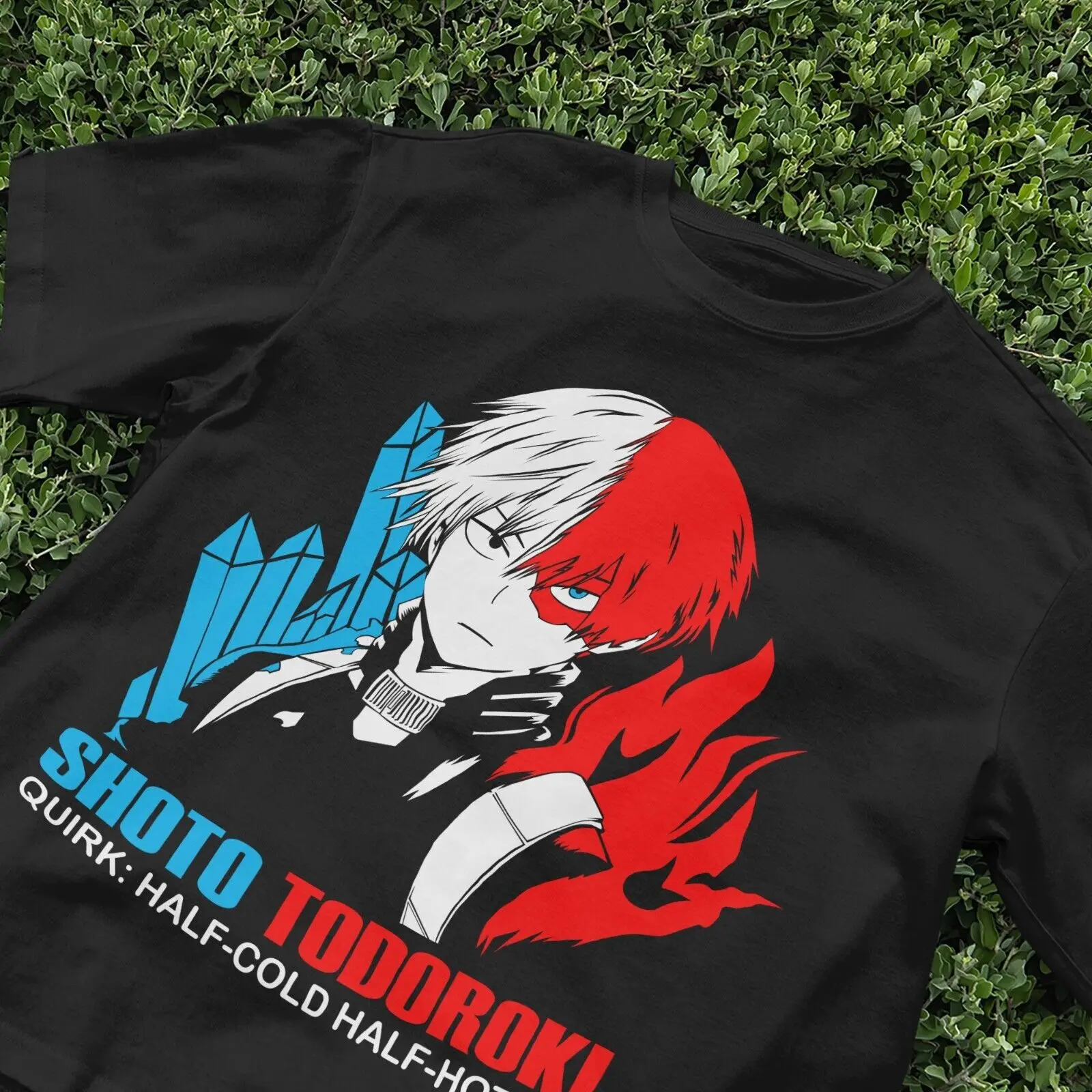 Anime Inspired T-Shirt | Shoto Todoroki Quirk | Half-Cold Half-Hot | Manga Fan T