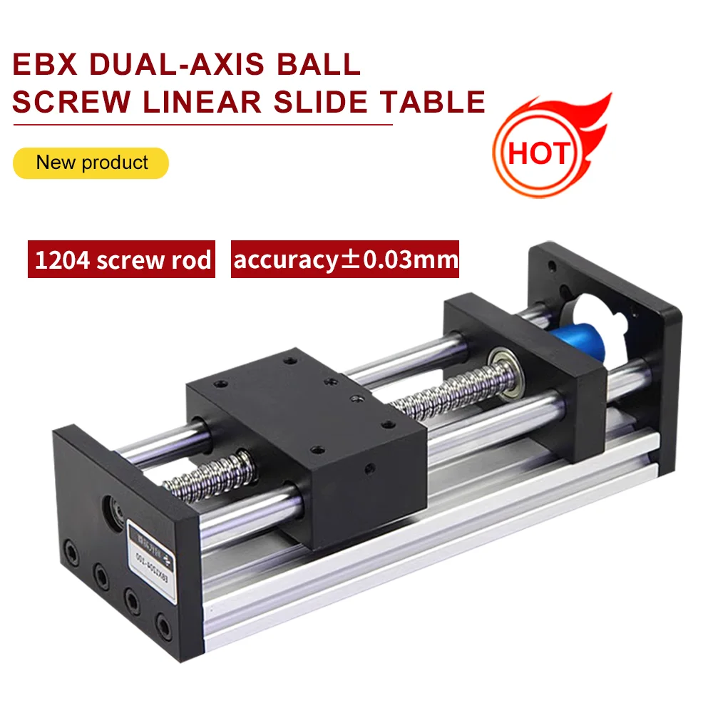 HANPOSE NEMA17/DC Rail Guide EBX1204/1605/1610 Ball Screw Sliding Table, Linear Lead Screw Drive Module