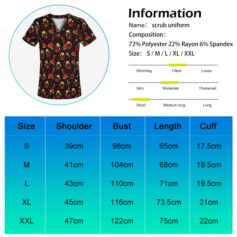 unisex medical accessories scrub tops Veterinary Pet Doctor Clinic Work Wear Halloween Apparel High Quality scrubs Short sleeved