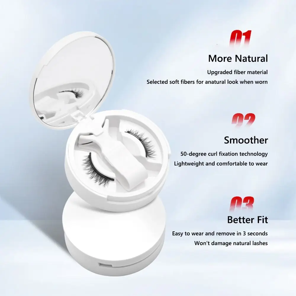 接着剤不要のマグネットつけまつげ、アプリケーター付き、再利用可能なフォックスアイマグネットつけまつげキット、ナチュラルな見た目、マグネットつけまつげ