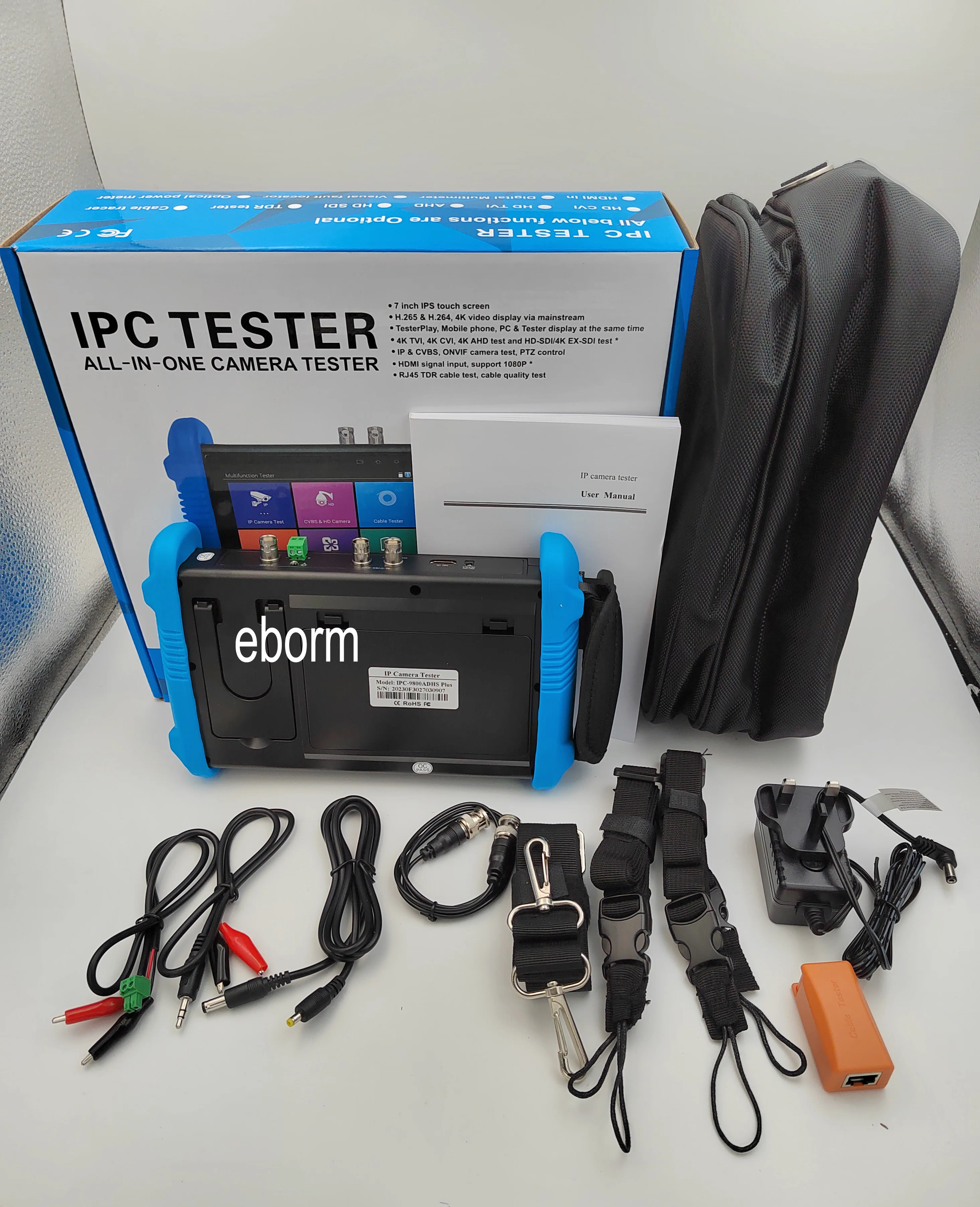 Venta caliente 7 pulgadas pantalla táctil WIFI 8MP TVI 8MP CVI 8MP AHD cámara H.265/H.264 entrada HD CCTV IPS cámara probador