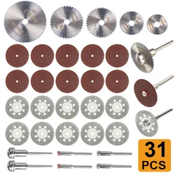 31PCS Diamond Cutting Wheels HSS Circular Saw Blade Dremel Cut Off Wheel Mini Drill Rotary Tool Accessories Woodworking Tool Set