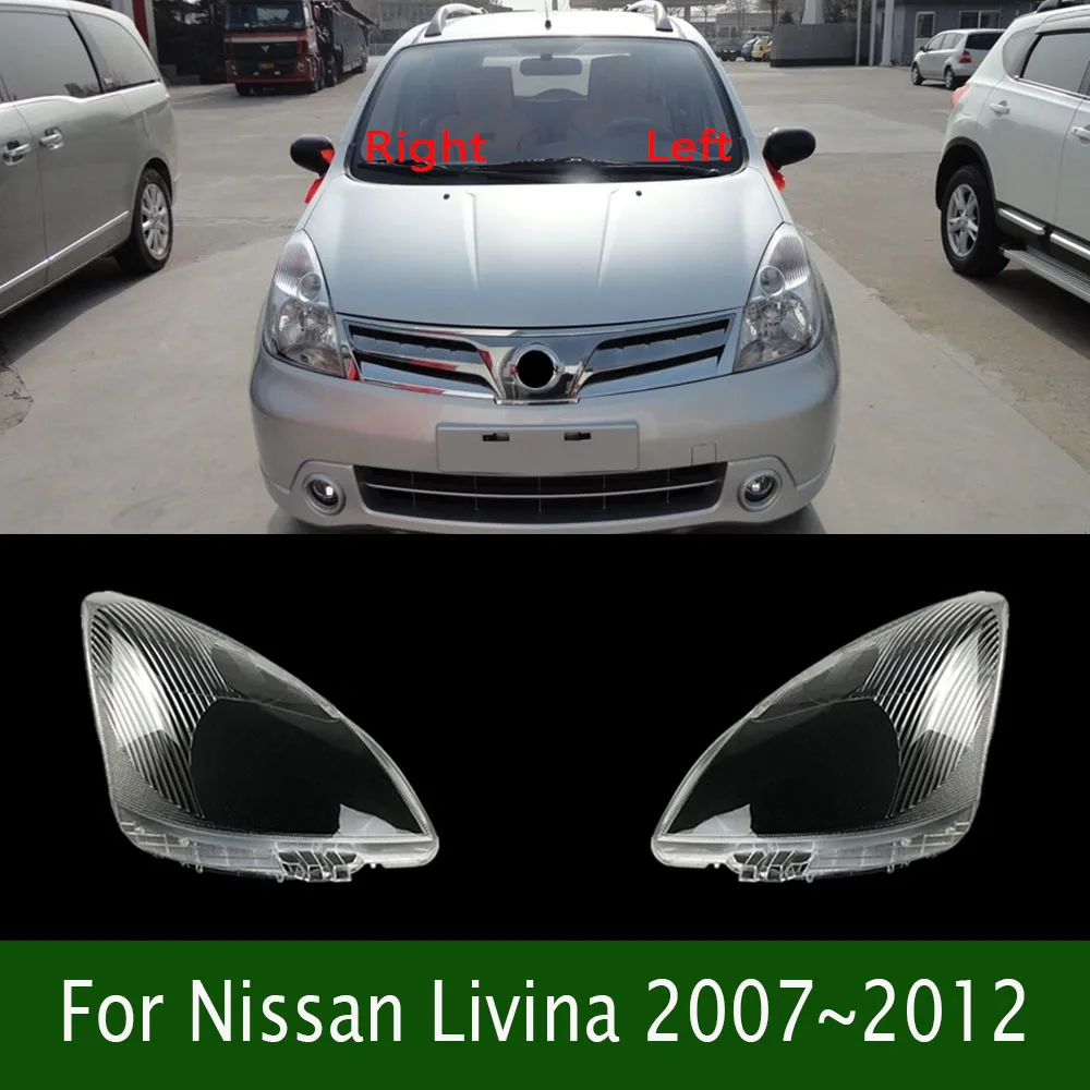 

For Nissan Livina 2007~2012 Headlight Lens Cover Transparent Lamp Shade Headlamp Shell Replace Original Lampshade