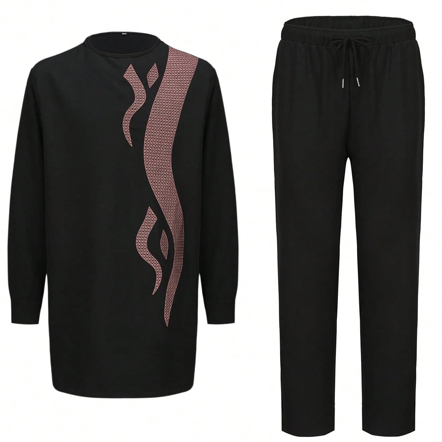 Men's African Kaftan Set Long Sleeve Embroidered Luxury Elegant Suit Party Wedding Holiday Muslim Men 2 Piece Set Traditional