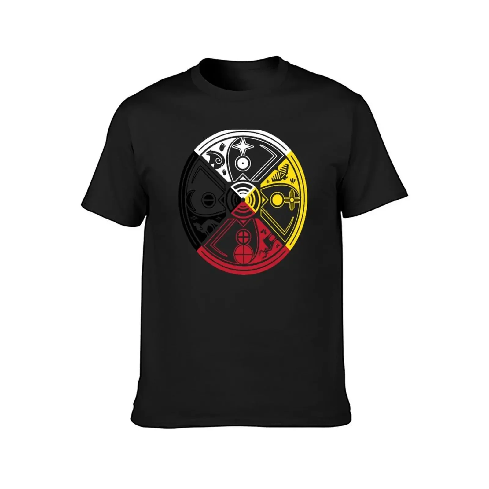 SACRED HOOP MEDICINE WHEEL T-Shirt custom shirt summer top mens vintage t shirts