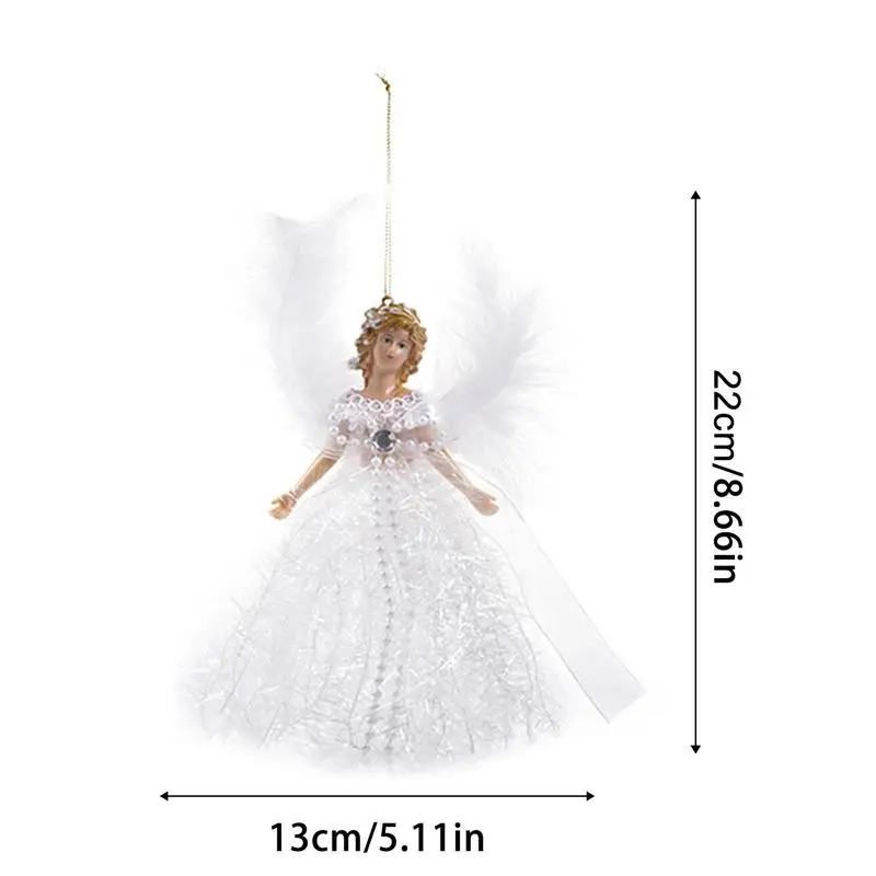 Christmas Angel Pendant Hanging Angels Christmas Tree Ornaments Christmas Tree Angel Topper With Wings Handmade Holiday Angel