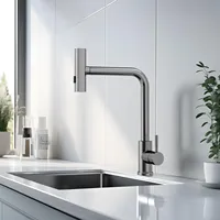  Brushed Gold Kitchen Faucets Black Pull Out Kitchen Faucet Mixer Tap Gray Sink Faucet Niickel Water Mixer Tap