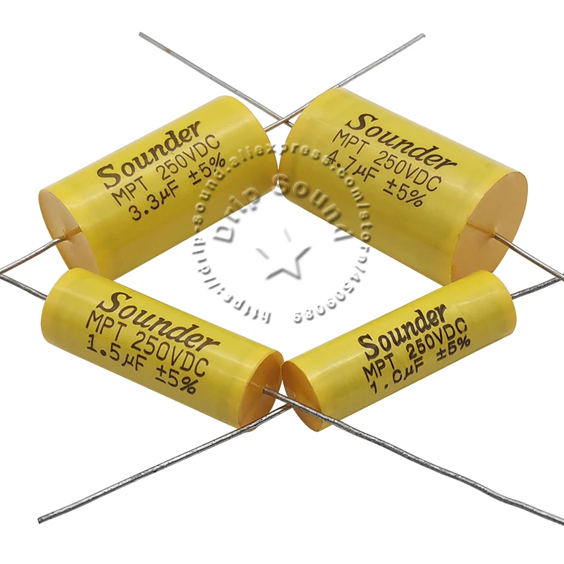 MPT金属化ポリプロピレンフィルムコンデンサ、分周器、非極性コンデンサ、2個、0.47uf-4.7uf、250v