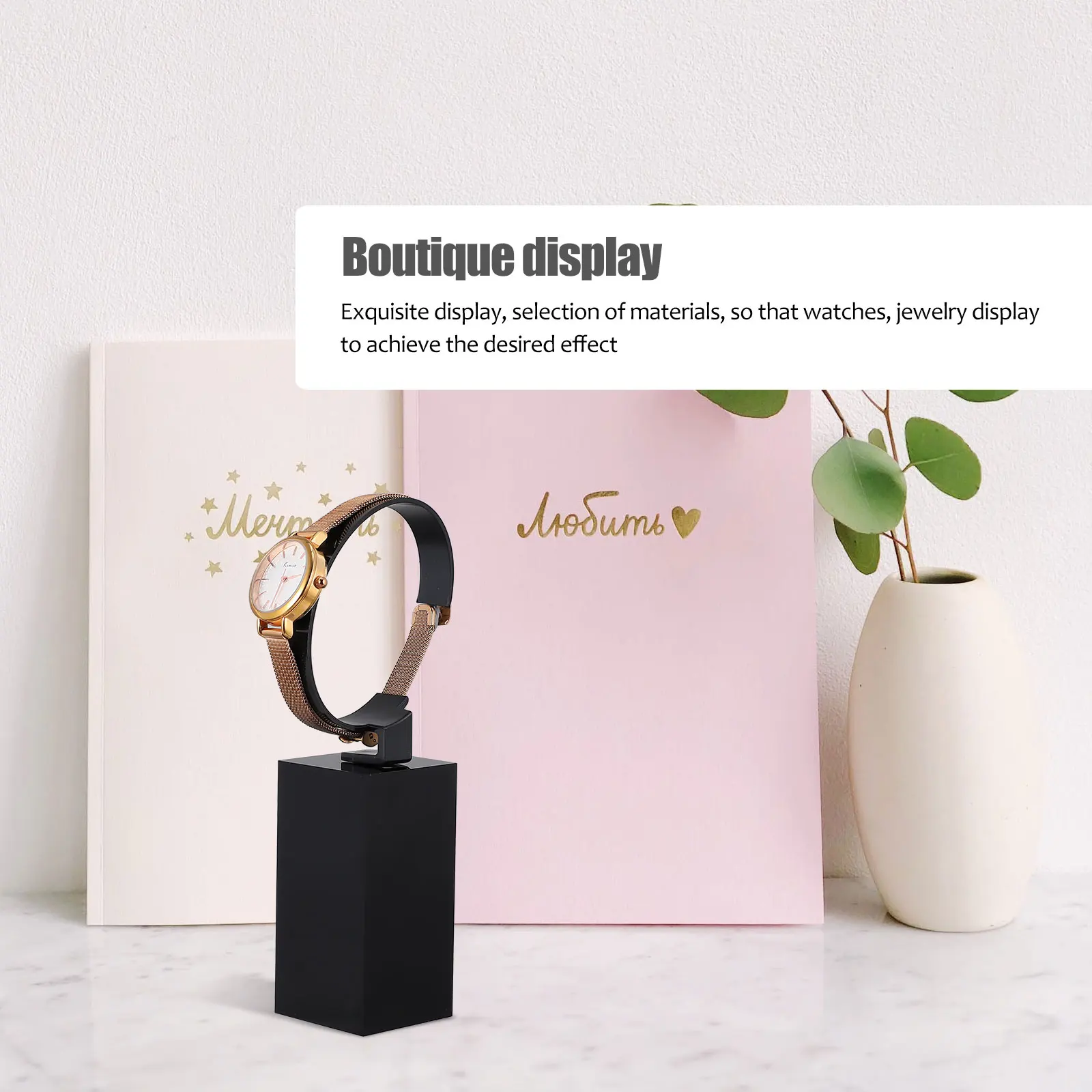 1Pcs Watch Display Rack Black Acrylic C-Shaped Holder for Watch Organizer Jewelry Display Stand Wristwatch Storage