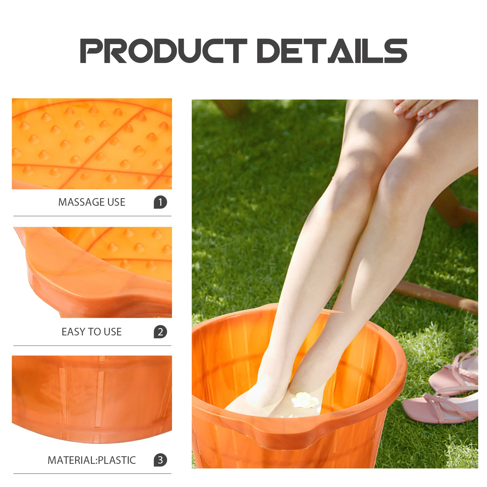 

Portable Plastic Foot Spa Tub Thickened Sturdy Design Wonderful Workmanship Suitable for Women Home Relaxation