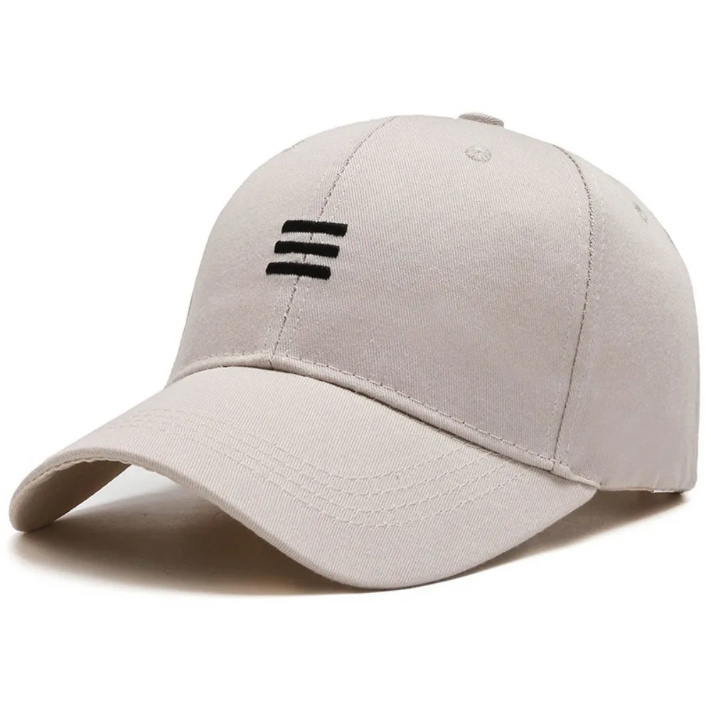 Three Horizontal Bars Sunscreen Peaked Cap Breathable Cotton Adjustable Men's Sports Cap Adjustable Trendy Fashion Baseball Cap