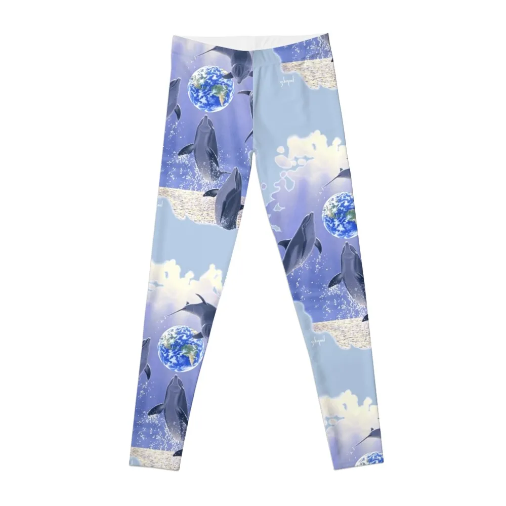 

Leaping Dolphins, Earth Leggings harem pants gym Women Women clothing gym Women's clothing