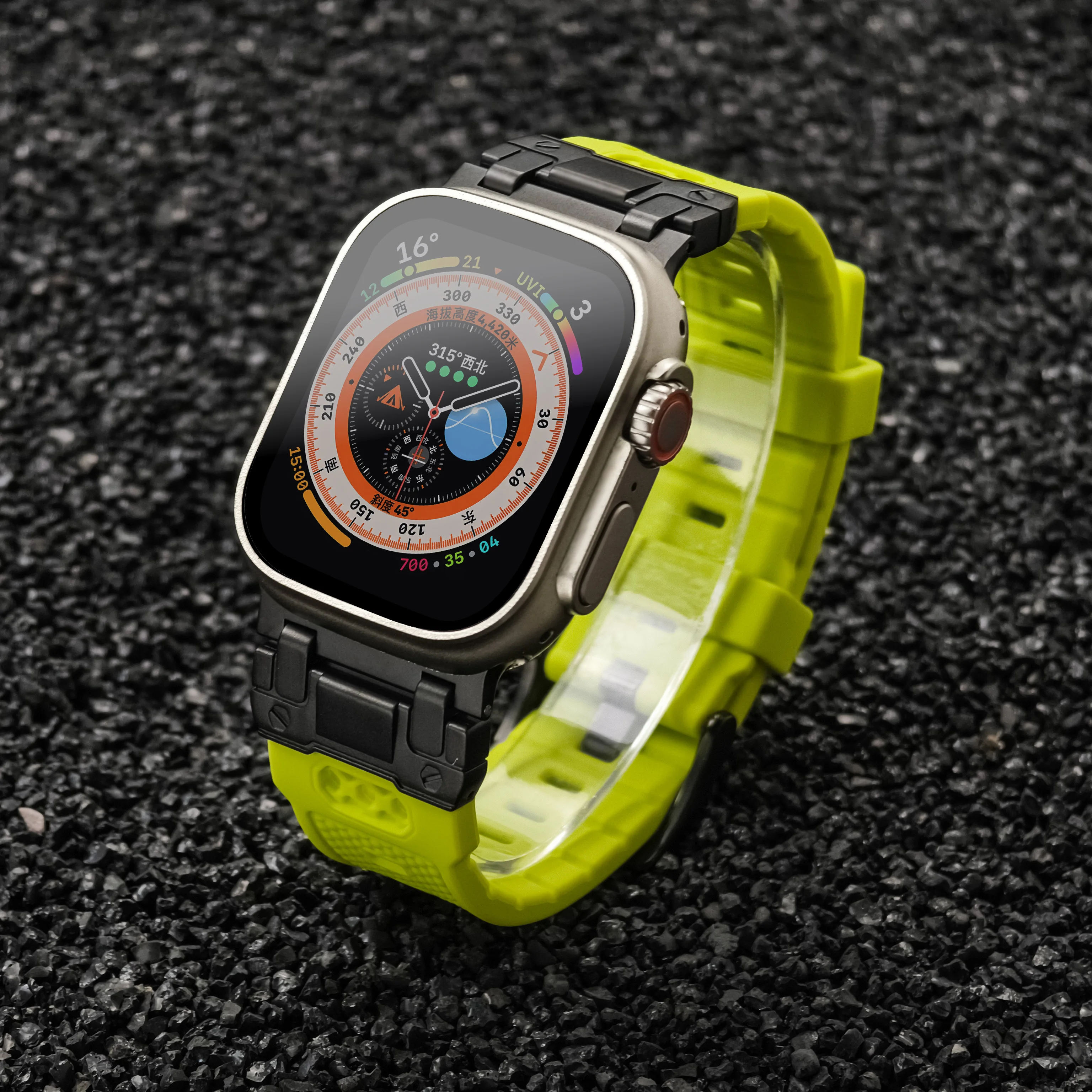 Silicone Strap for Apple Watch Band 49mm 45mm 44mm 42mm Metal Connector Sports Bracelet for IWatch Ultra 2 Series 9 8 7 6 SE 5 4