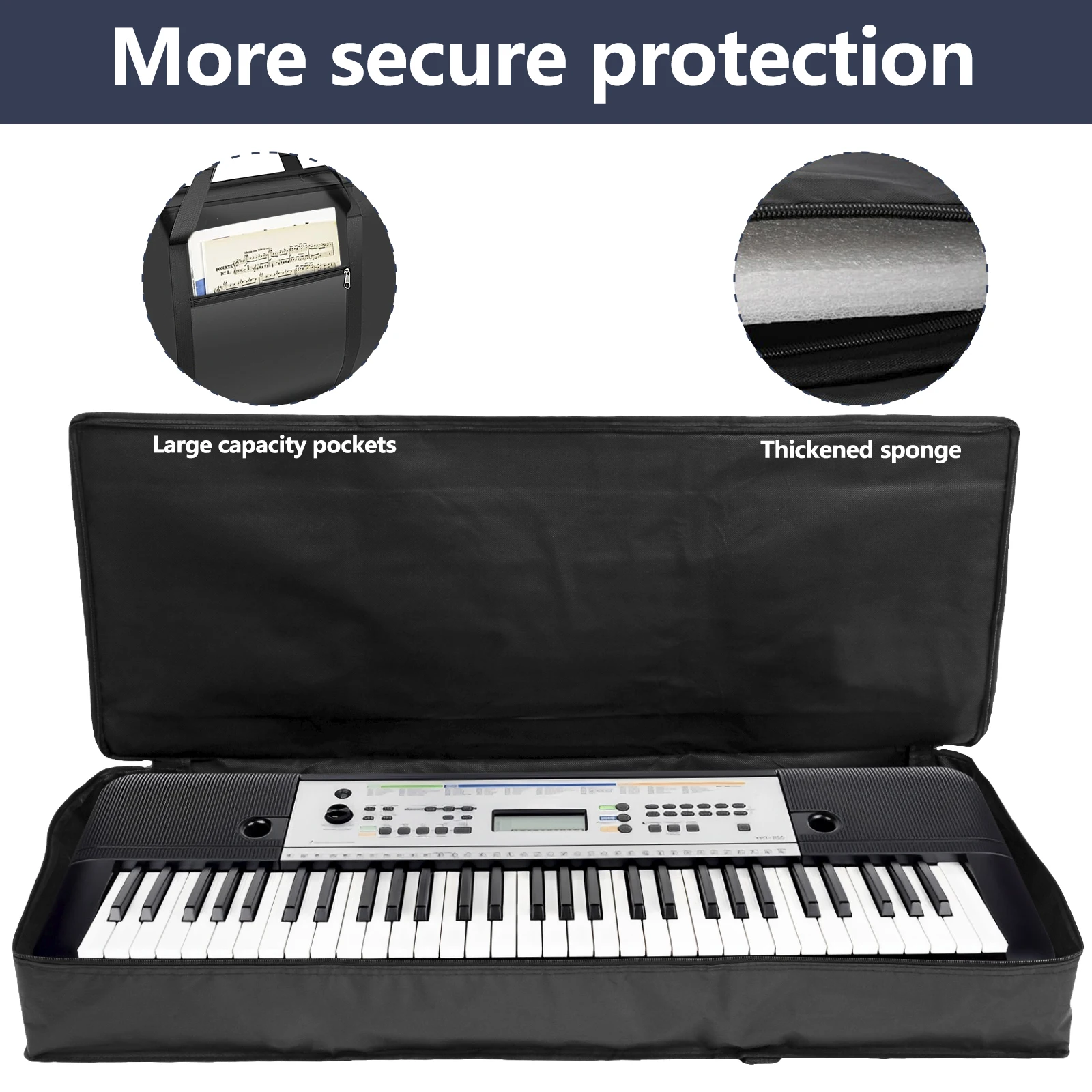 61 Keys Electronic Piano Bag Waterproof Oxford Cloth Thickened Handbag Keyboard Suitcase Electronic Piano Instrument Accessories