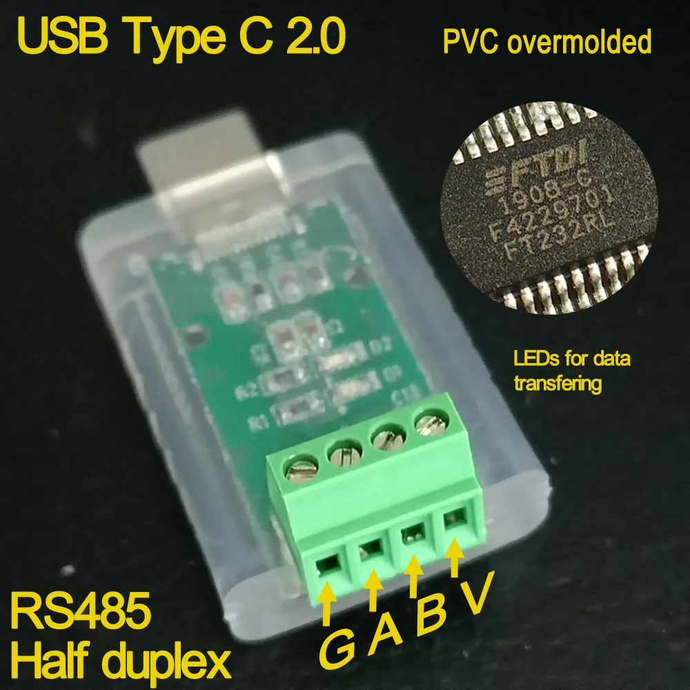 

Адаптер последовательного интерфейса USB типа C к RS485 для ноутбука, устройство чтения карт, ПЛК, BMS, шаговый драйвер, программатор, инструменты для консоли