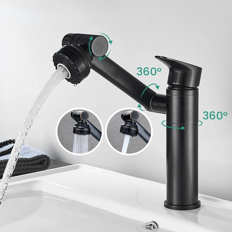 1080 Degree Basin Faucet Kitchen Sink Faucet Bathroom Faucet Mixer Aerator 2 In 1 Black Tap Heated Faucet Gourmet Mixer Tapware