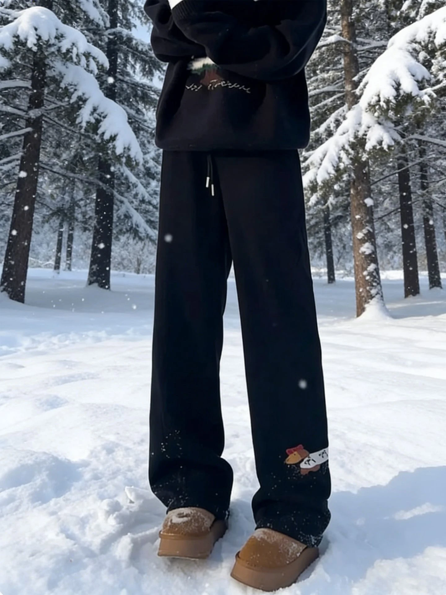 

Мужские зимние повседневные брюки-джоггеры прямого кроя с вышивкой в американском стиле, облегающие, с расклешенным низом