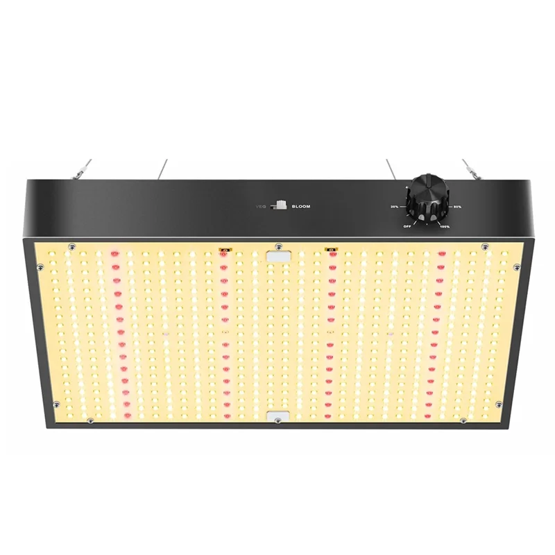 200W PB2000 LED Grow Light Full Spectrum Withdimmable Silent Fan Forindoor Plants Flower Vegetable Seedling Lighting US Plug