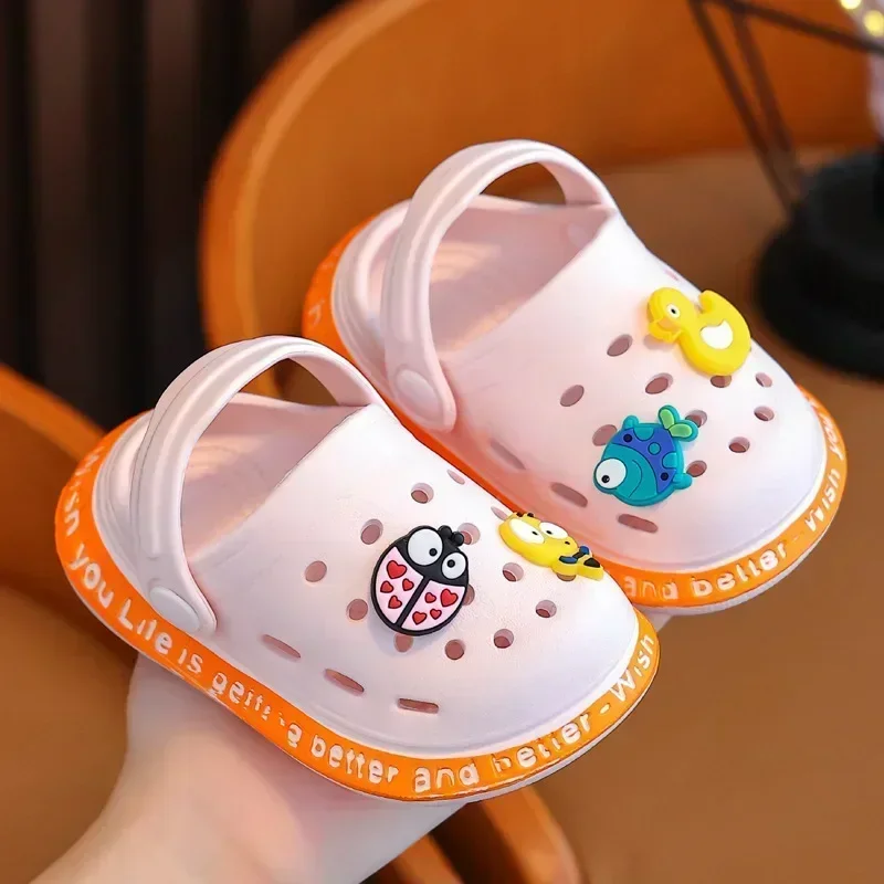 New Children Hole Shoes Summer Infant Baby Lightweight Indoor Slides Soft Sole Anti-slip Cartoon Boy\'s Slippers Girl Kid Sandals