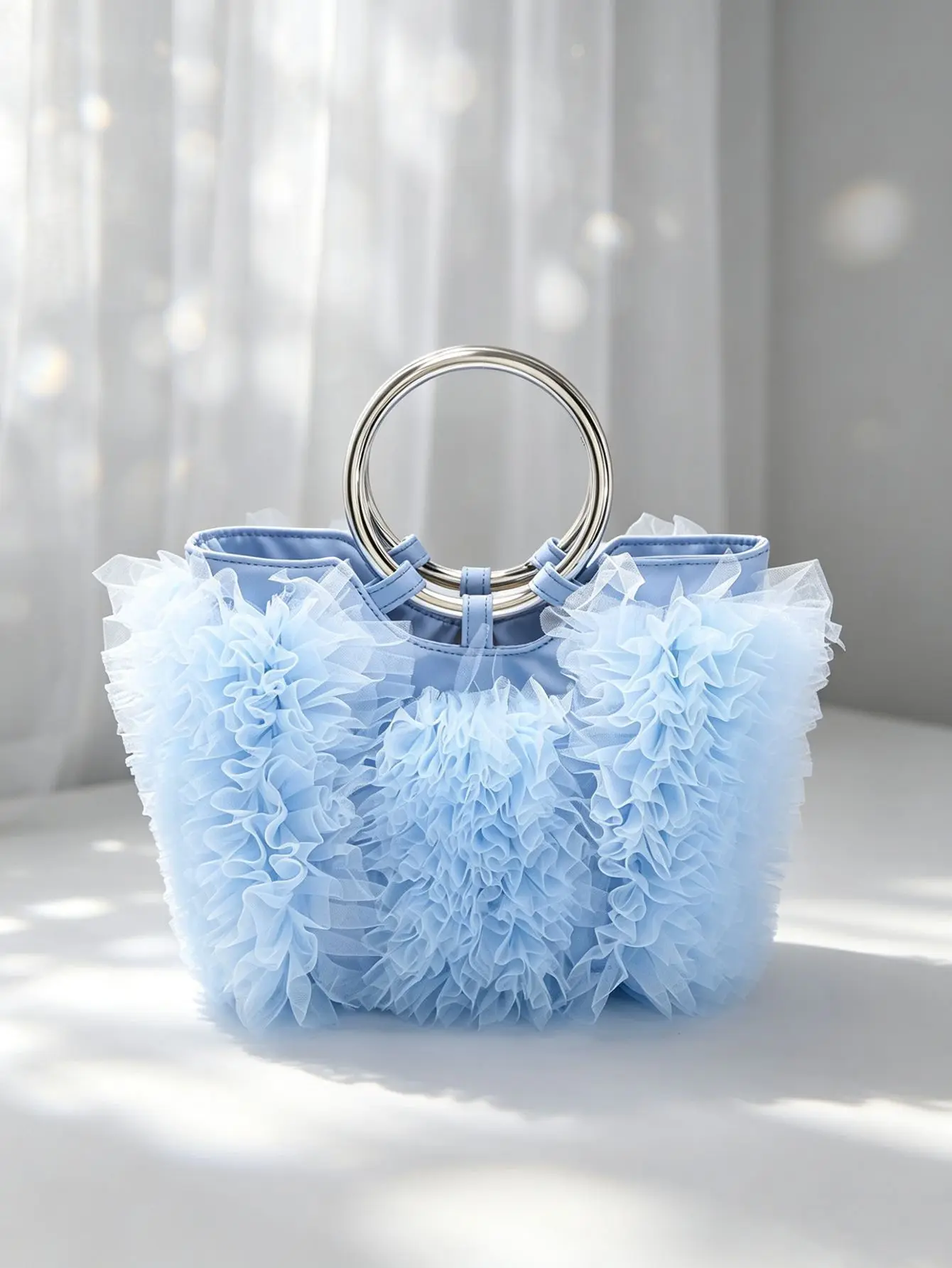 Women's Handbag Party Banquet Bag Wedding Bag Lotus Leaf Skirt Edge Handbag Pleated Sweet Style Fringed Bag