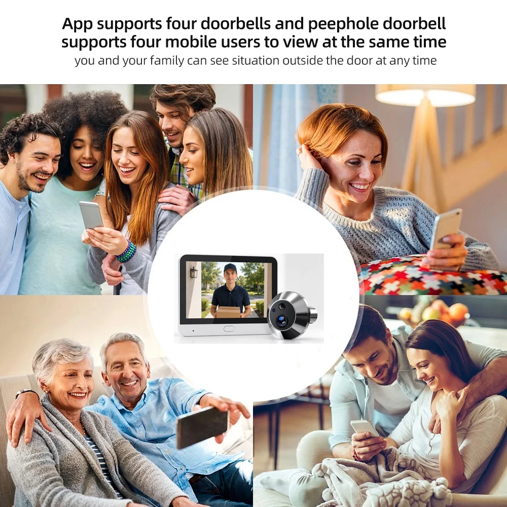 5MP Wifi Wireless Hot Viewer Smartlife Home Tuya App Video Doorbell Camera IR Security-Protection Video Peephole For The Doorbel