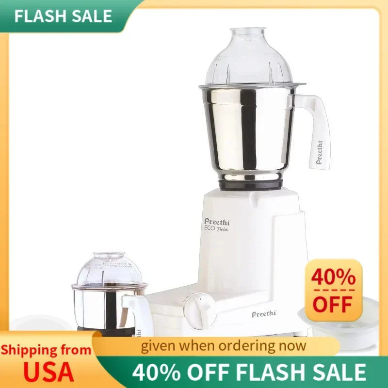 QWPreethi Eco Twin Jar Mixer Grinder,550-Watt