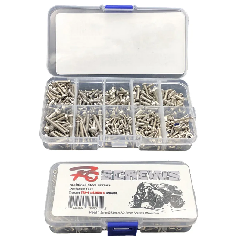 387pcs Stainless Steel Screw Kit Set 82056-4 Replacement For 1/10 RC Car Traxxas TRX-4 Land Rover Ford tactical Version Crawler