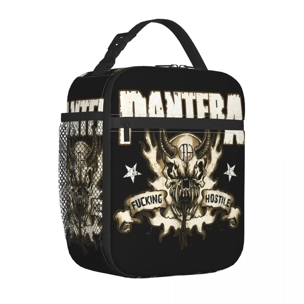 Pantera Hostile Skull Thermal Insulated Lunch Bags for Picnic Heavy Metal Band Portable Bento Box Cooler Thermal Food Box