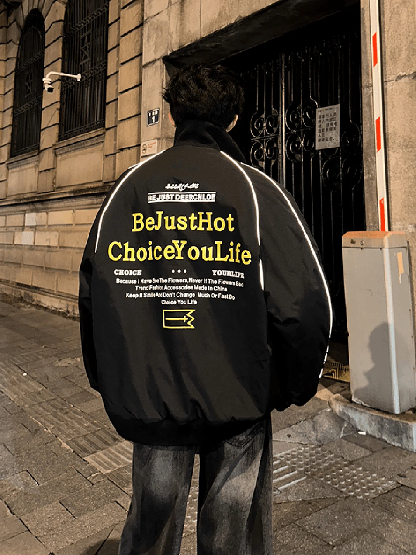 

Men's Thiened Reflective Stripe down Cotton Jaet Winter Warm American Sle Flight Coat Outerwear Youth ular Casual Wear