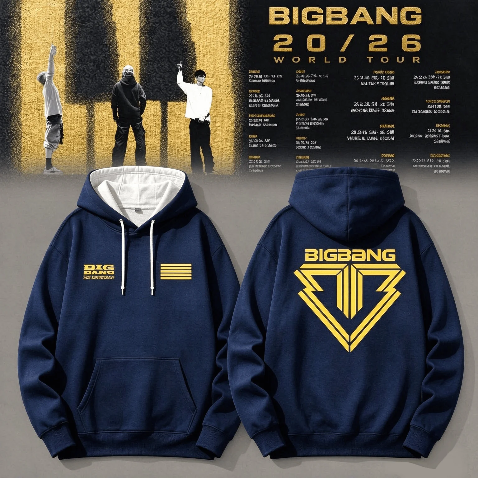 Kpop Big Bang 20th Anniversary World Concert Tour Hoodies for Women Fans' Peripheral Gifts Oversized Y2K Couple Sweatshirts