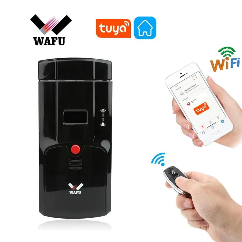 Wafu 011A Door Lock Tuya Wifi Smart Lock Bluetooth Lock Electronic Remote Control Lock Phone Control Invisible Locks Black