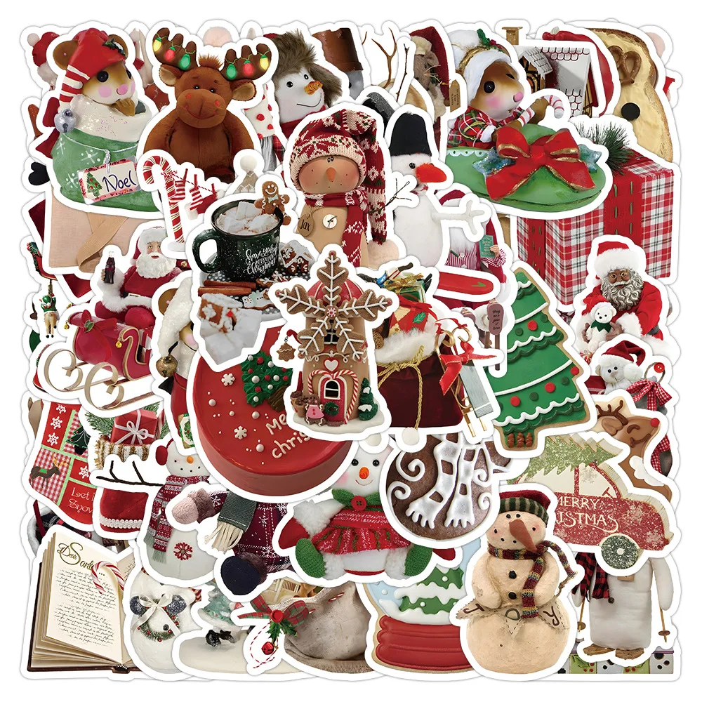 10/30/50pcs Funny Christmas Cartoon Graffiti Stickers Luggage  Notebook Diy Phone Helmet Waterproof Kids Toys Decorative Sticker