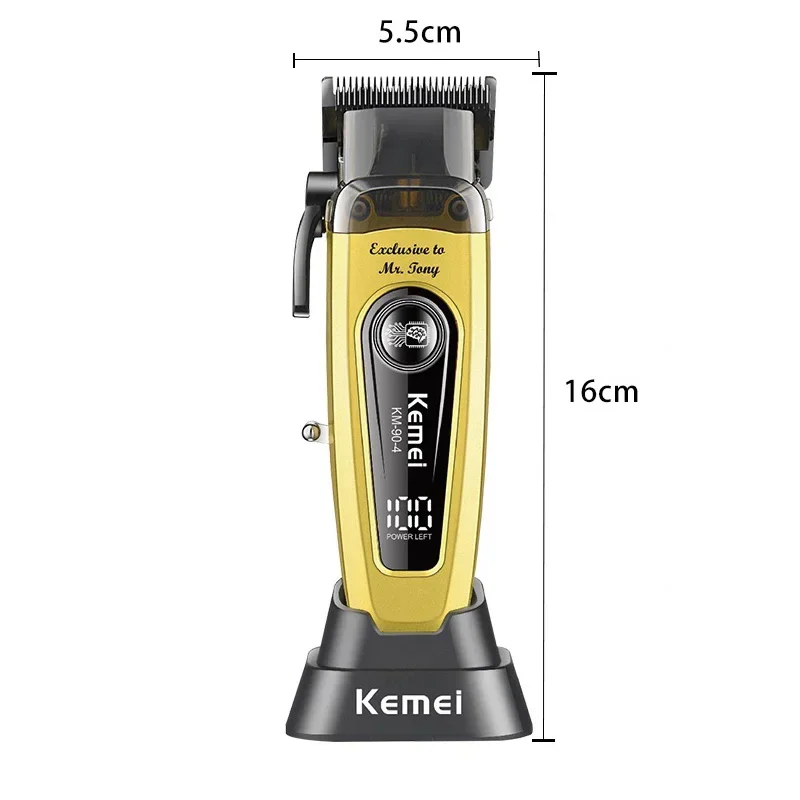 Kemei KM-90-4 المهنية مقص الشعر اللاسلكي عالية السرعة فرش السيارات صالون الصف الشعر المتقلب Kemei مقص الشعر للرجال